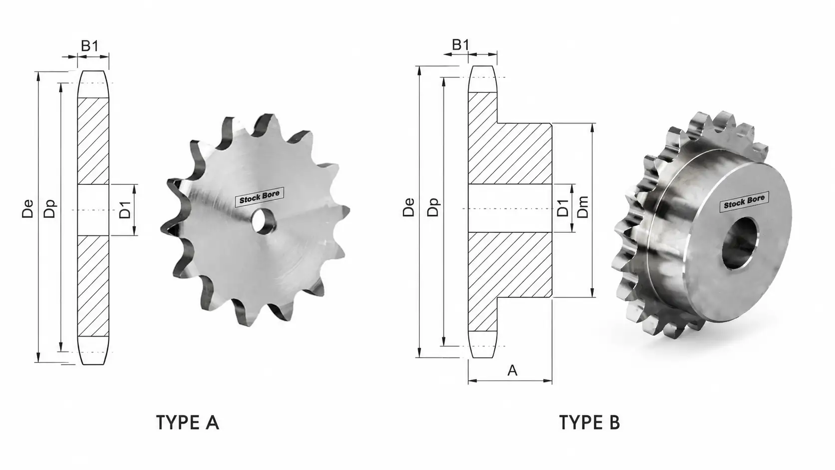Steel-Stock-Bore-Sprockets-dimension-1